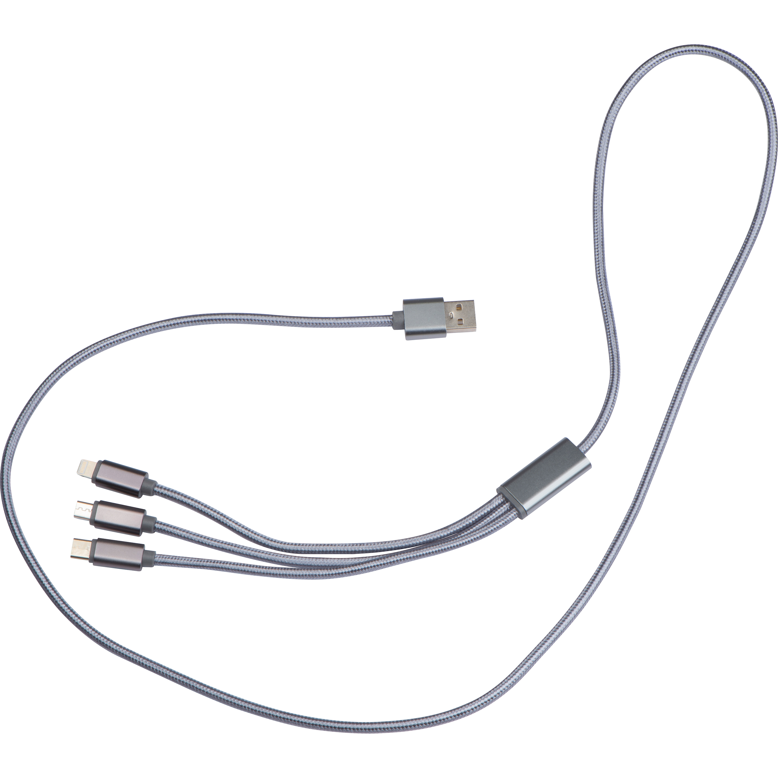 Golspie 4 in 1 extra langen kabelset USB,Micro USB, C-Type, en Lightning IOS bedrukken met logo