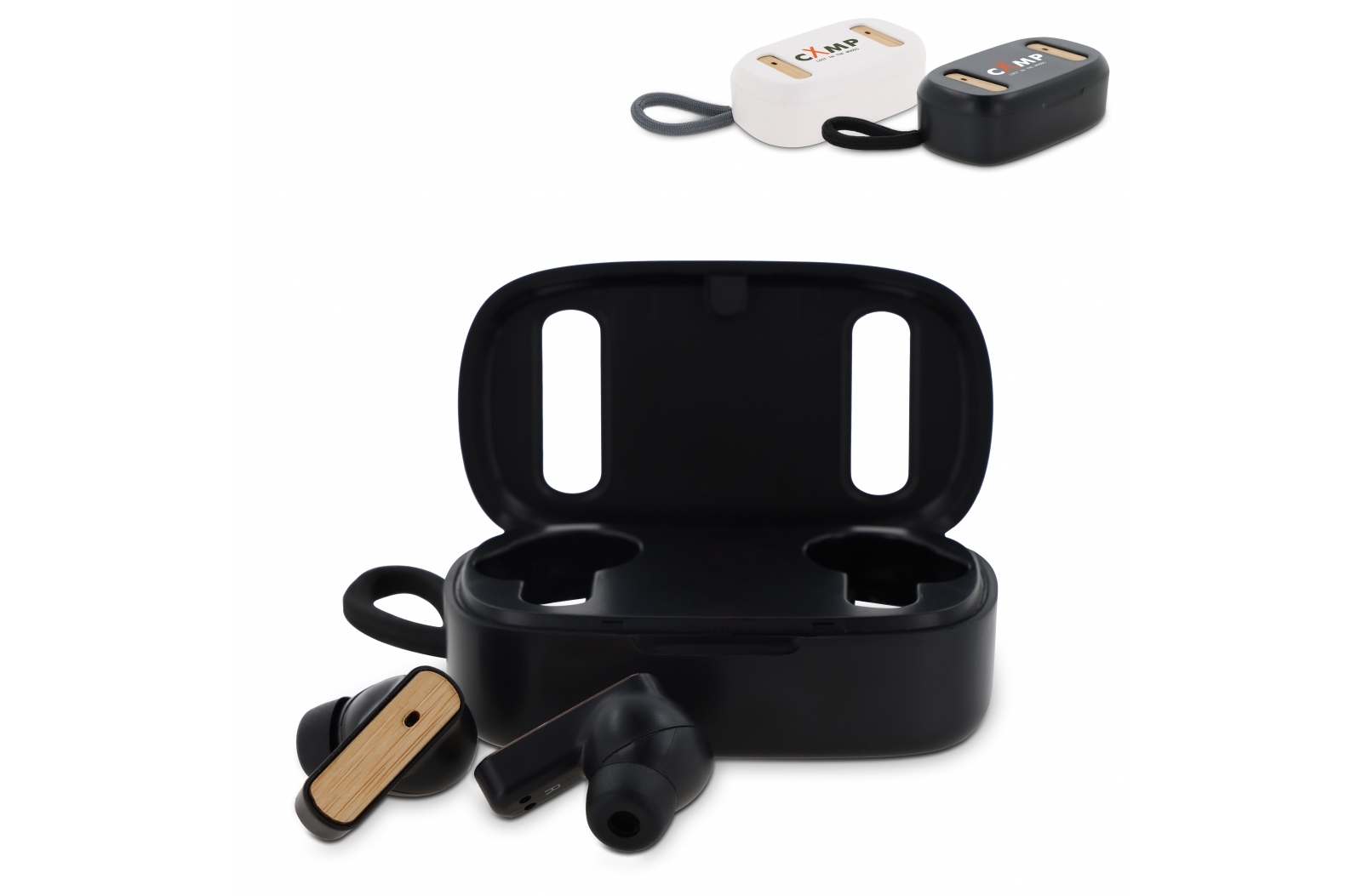 Bamboe Jersey TWS Oortjes bedrukken met logo