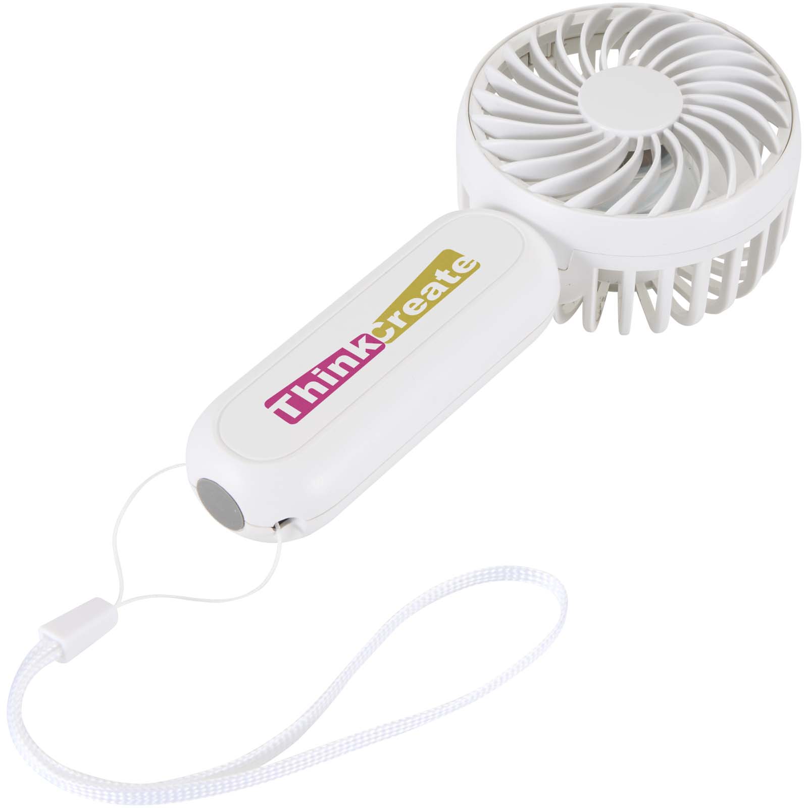Aervia draagbare ventilator van gerecycled plastic bedrukken met logo