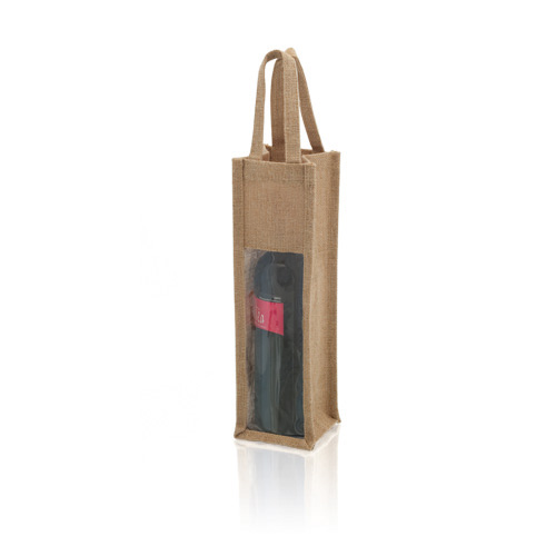 SingleJute wijngeschenktas bedrukken met logo