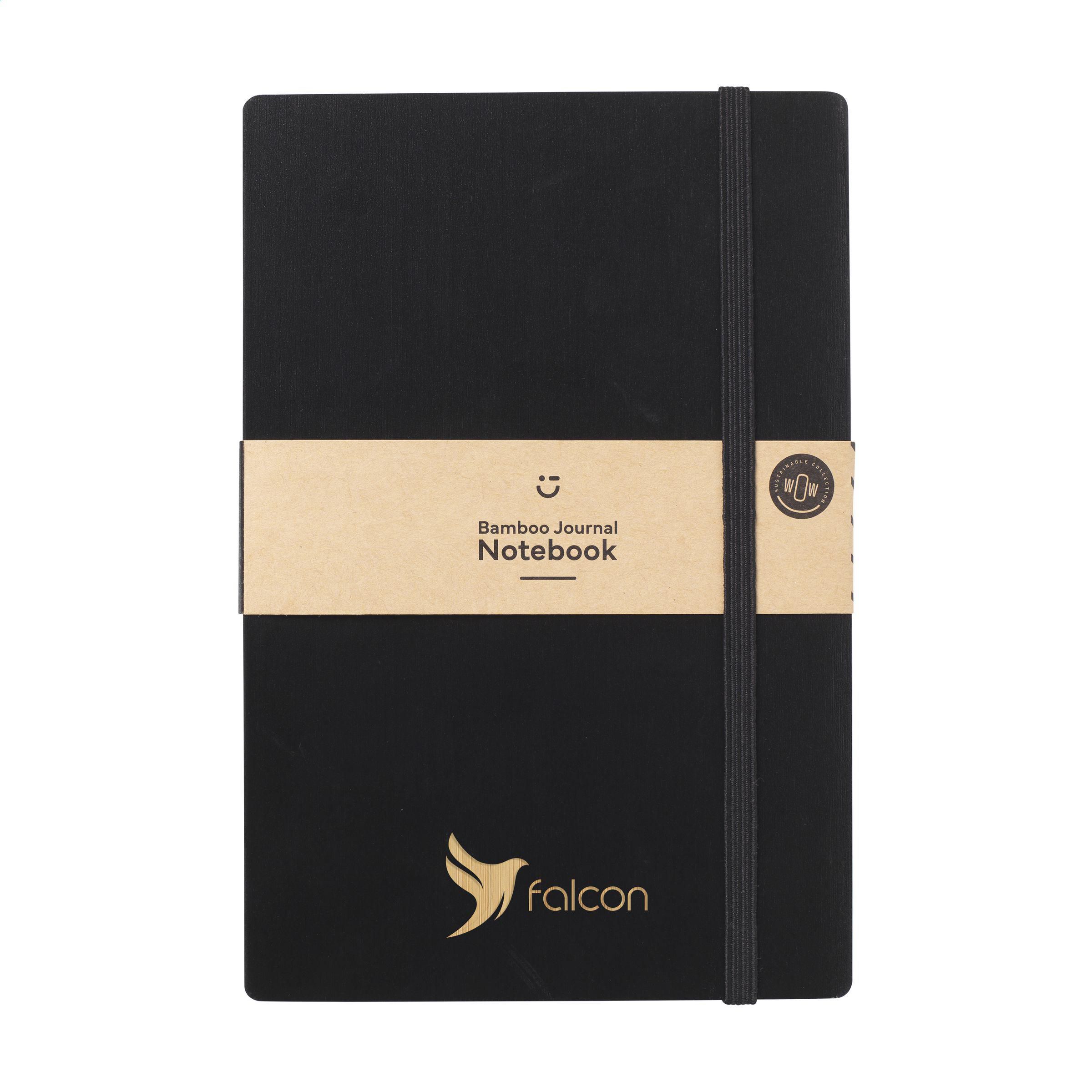 Bamboo Journal Naked Spine Notebook Black A5 bedrukken met logo