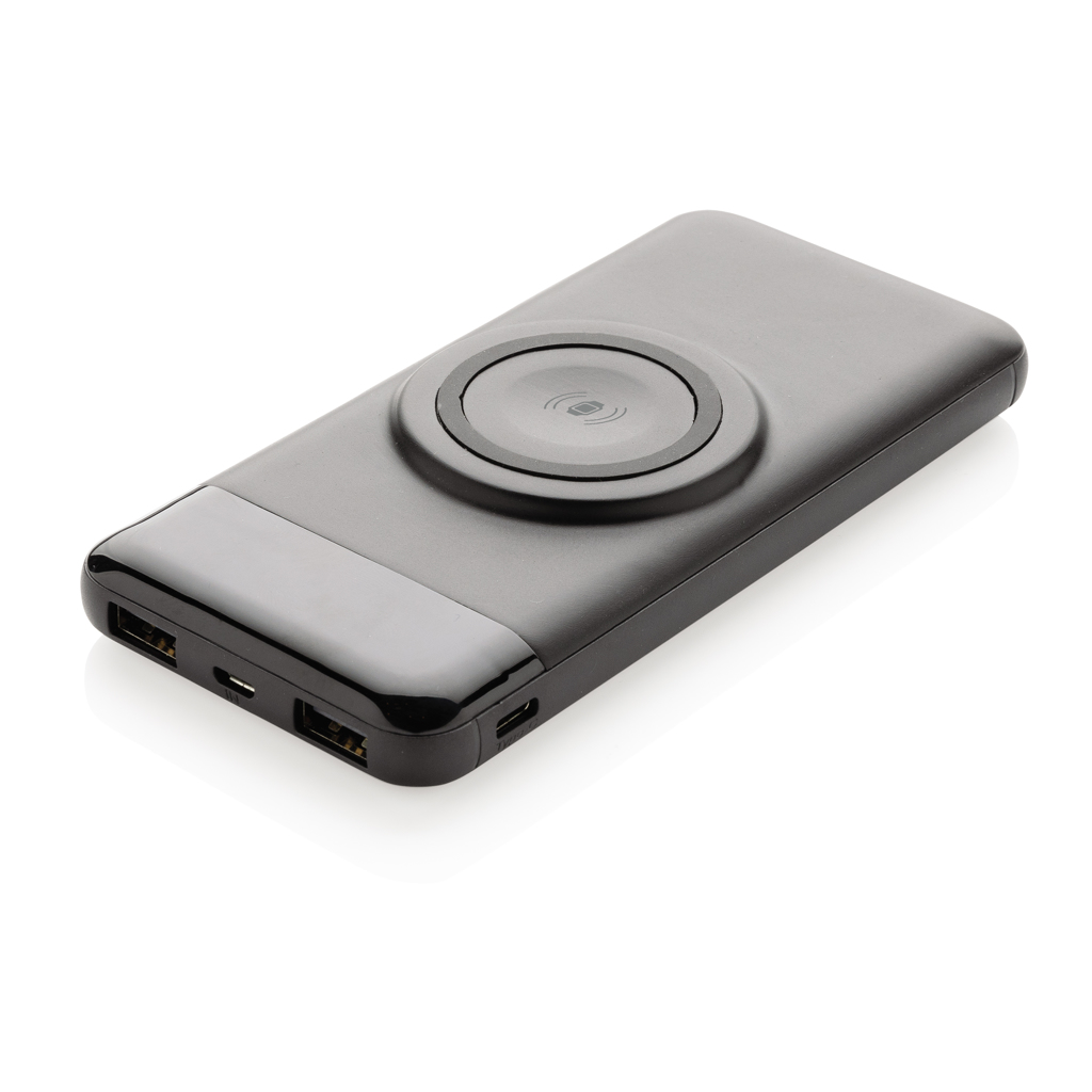 Prezi 10.000 mAh draadloze powerbank met smart watch lader bedrukken met logo