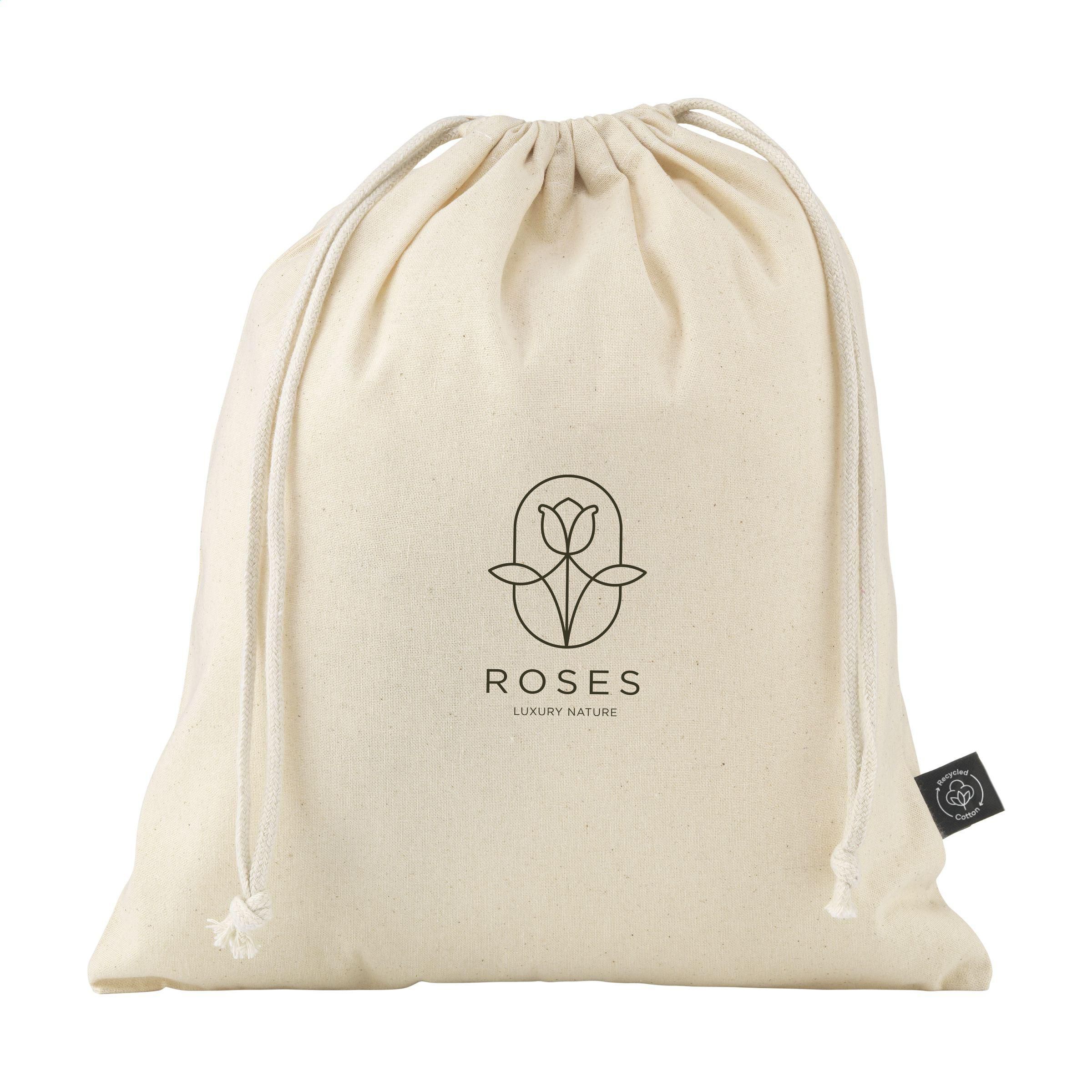Gift Pouch Naturel GRS Recycled Cotton (150 g/m²) M bedrukken met logo