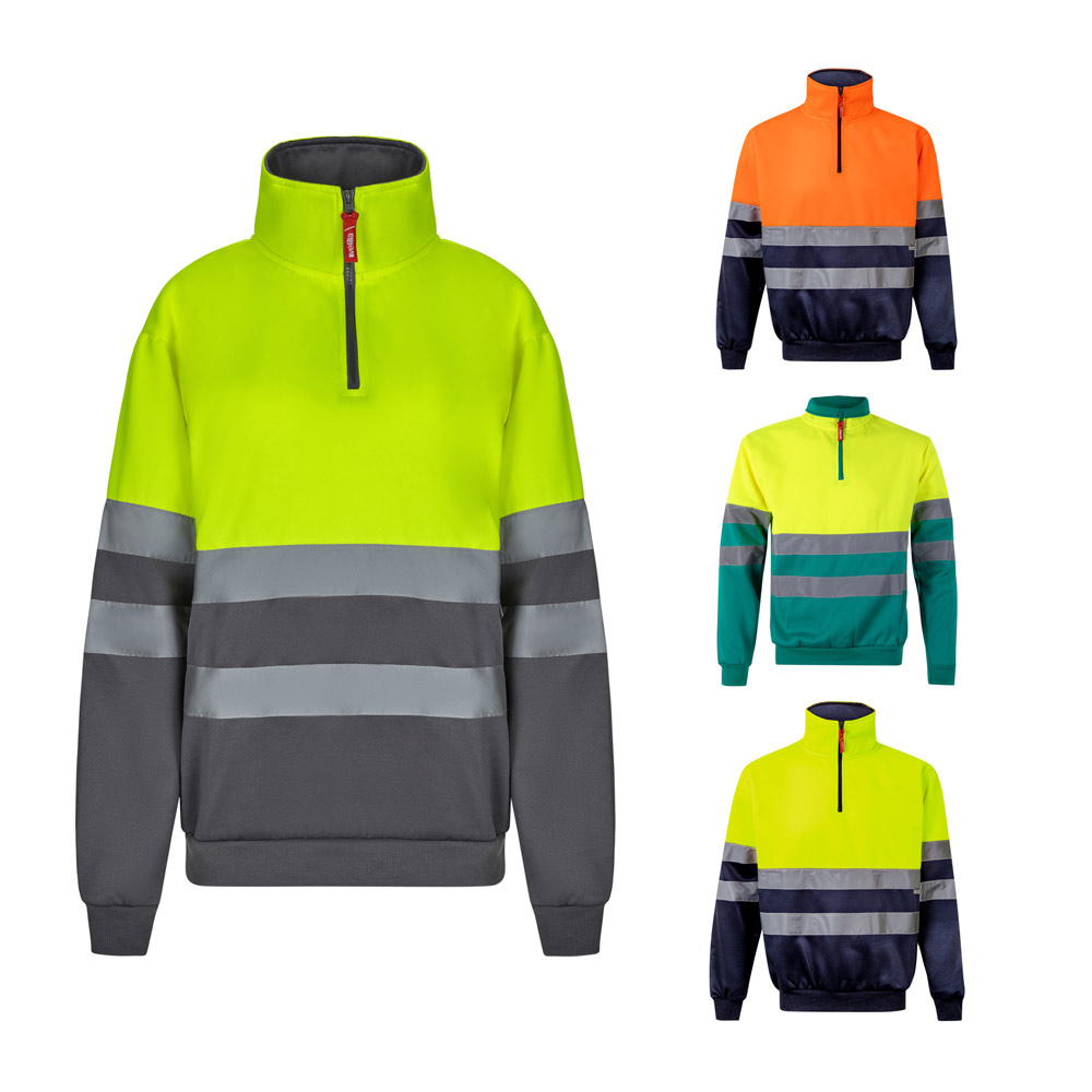 VL THOR. Tweekleurig sweatshirt (300g/m²) van polyester fleece (100%) bedrukken met logo
