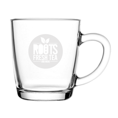 Morning theeglas laag (32 cl) bedrukken met logo