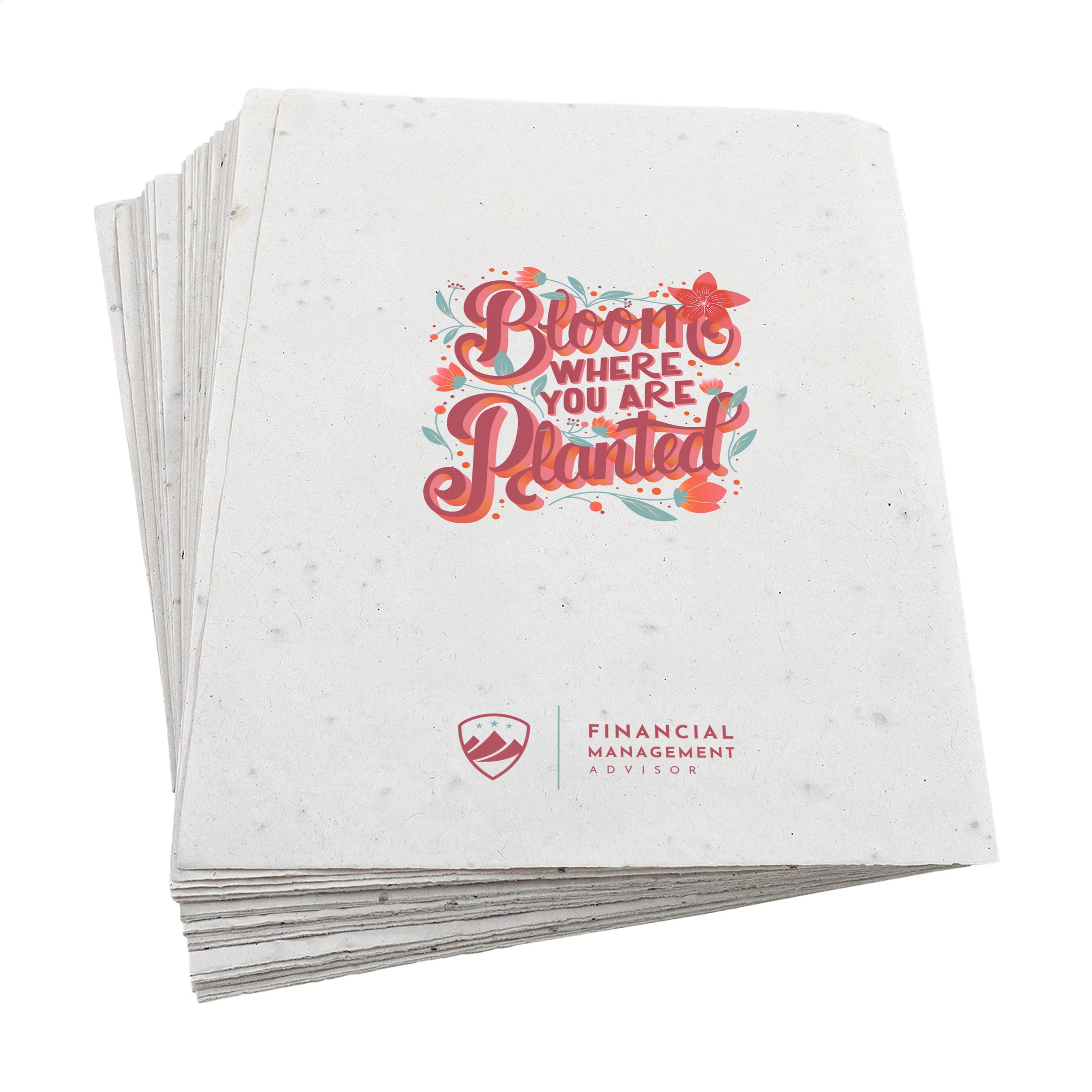 Leaflet A6 Flower Seed Paper 200 gr bedrukken met logo