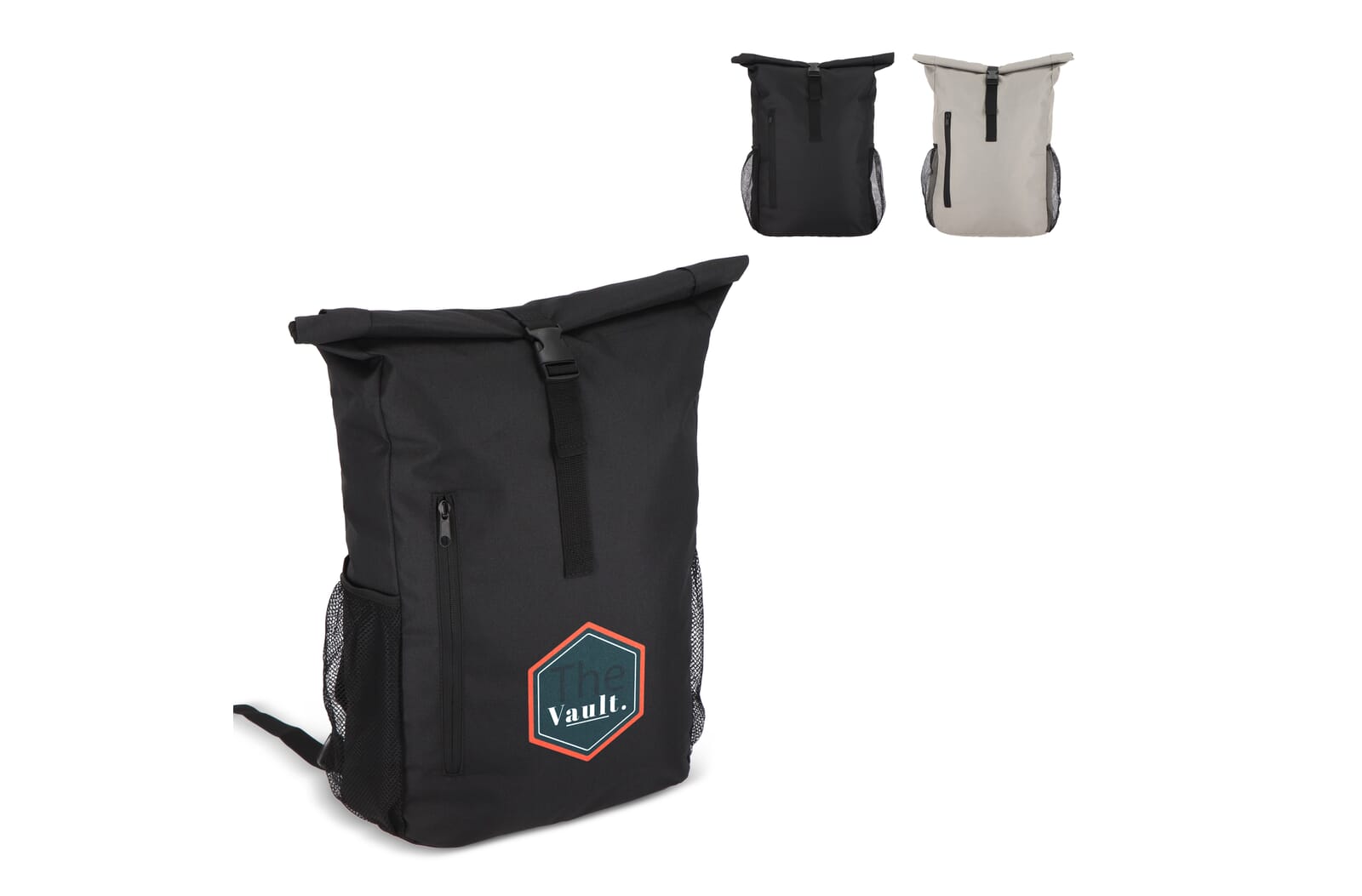 R-PET 600D Rolltop fietsrugzak 20L bedrukken met logo