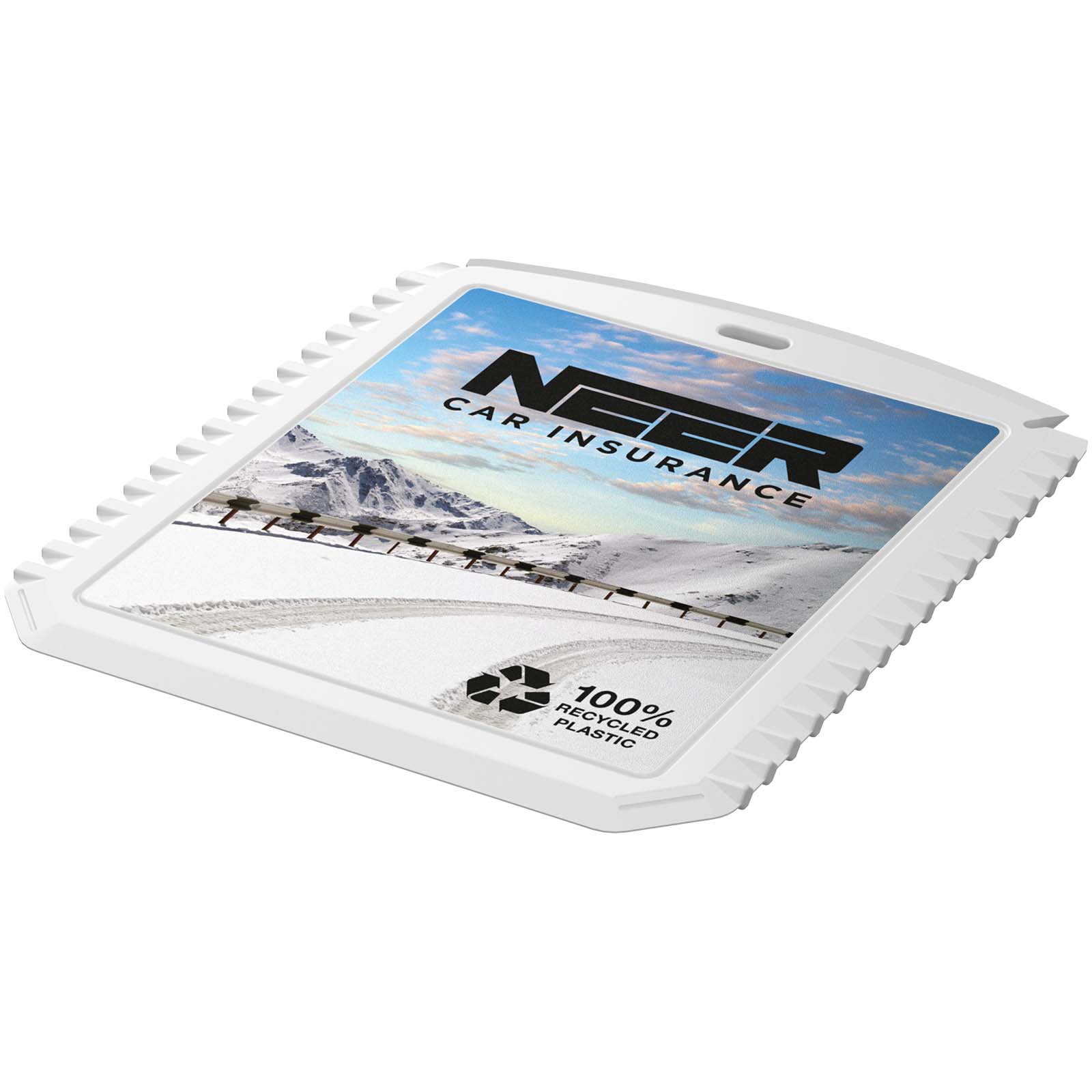 Thrym rechthoekige ijskrabber van gerecycled plastic bedrukken met logo