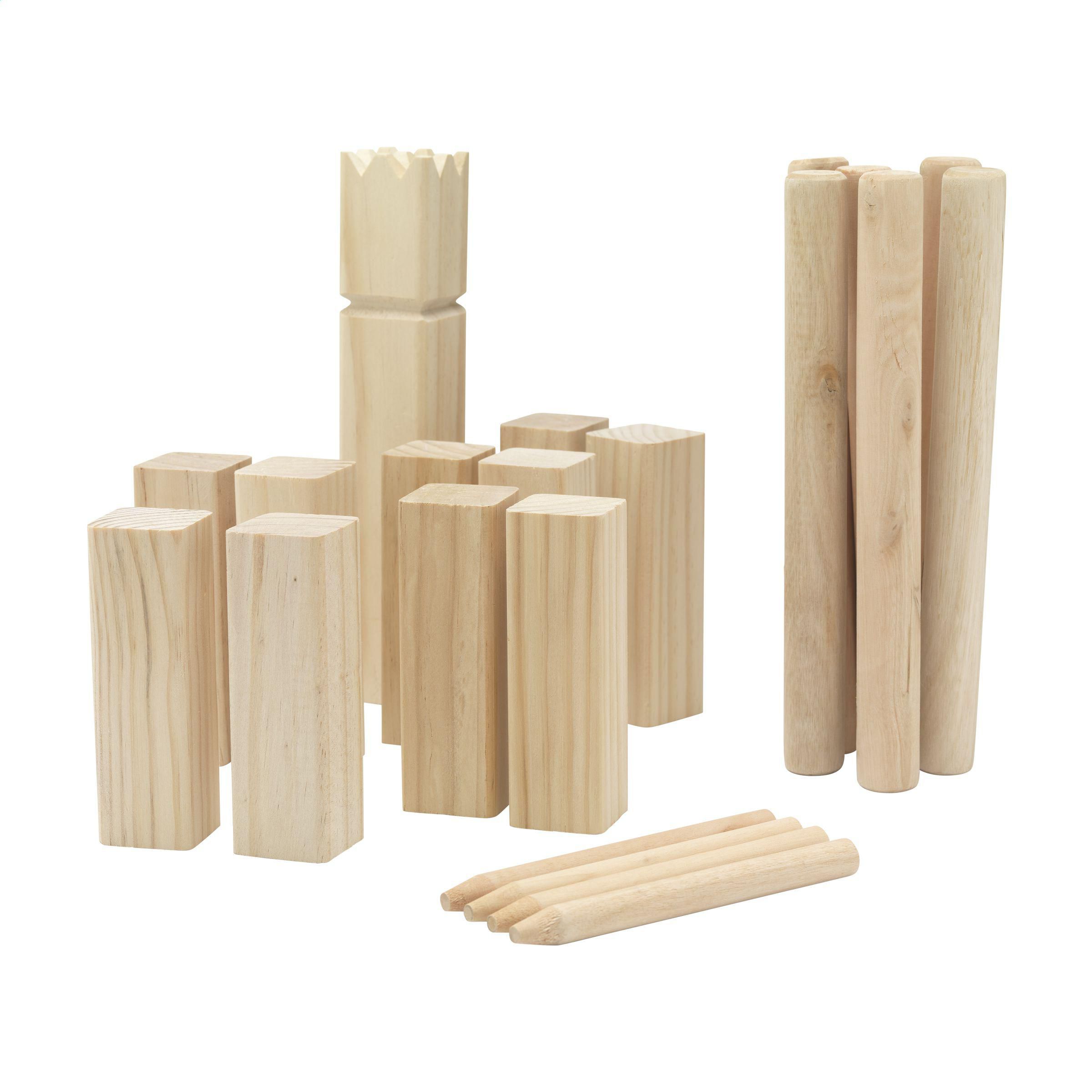 Kingdom Kubb Outdoor Game spel bedrukken met logo