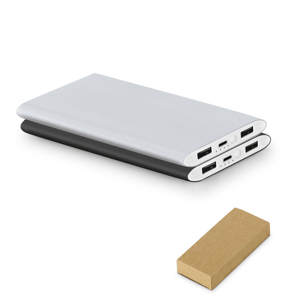 NOBEL. Powerbank 7'200 mAh in gerecycled aluminium (100% rAL) bedrukken met logo