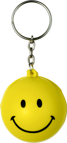 PU schuimen sleutelhanger smiley bedrukken met logo