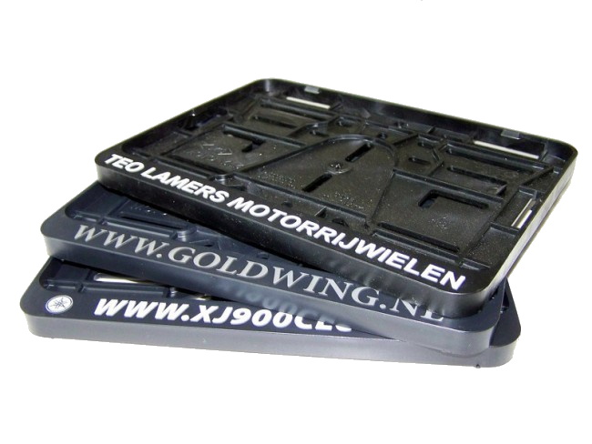 Motor kentekenplaat (reliëf opdruk) bedrukken met logo