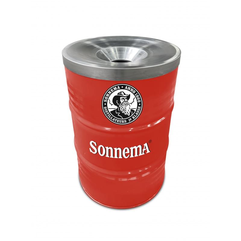 Barrel afvalbak (200 L) bedrukken met logo