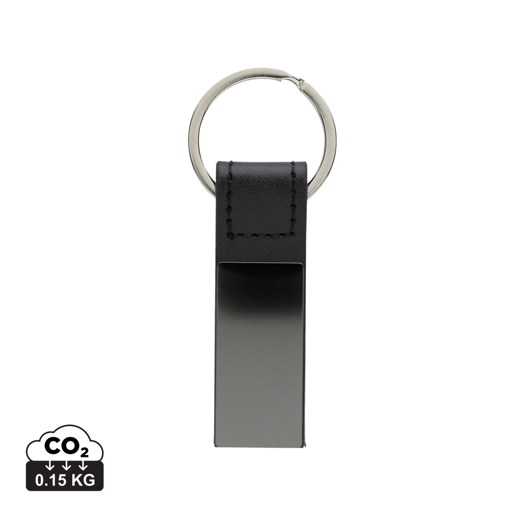Luxe PU sleutelhanger RCS gerecycled zinc alloy bedrukken met logo