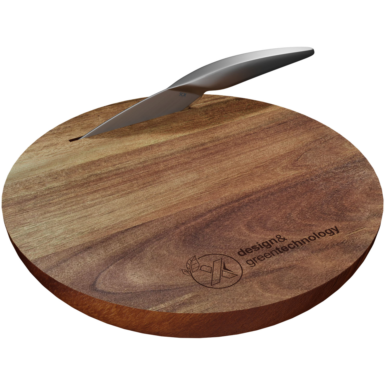 SCX.design K03 houten snijplank en messenset bedrukken met logo