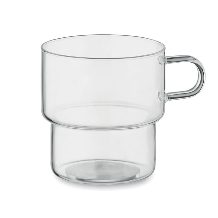 Hoog borosilicaatglas 300ml bedrukken met logo