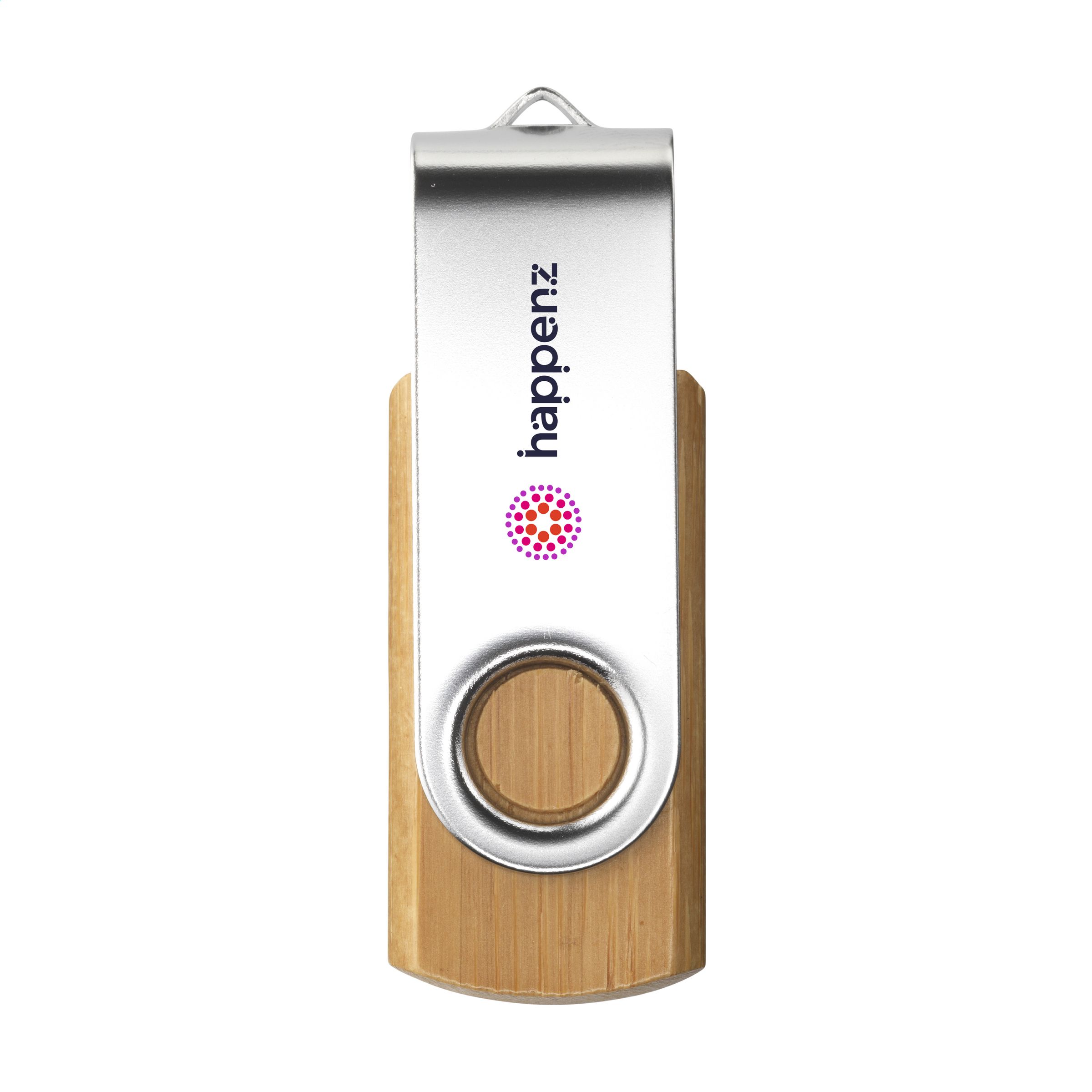 USB Twist Bamboo 64 GB bedrukken met logo