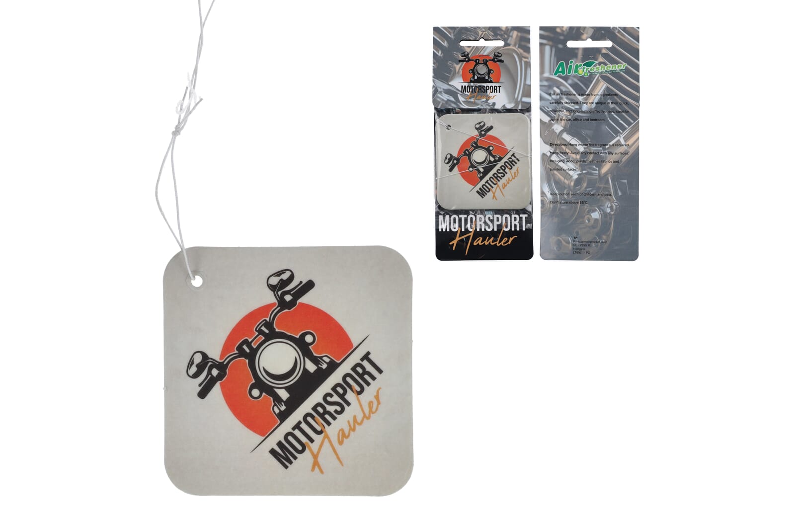 Auto luchtverfrisser vierkant met citroengeur bedrukken met logo