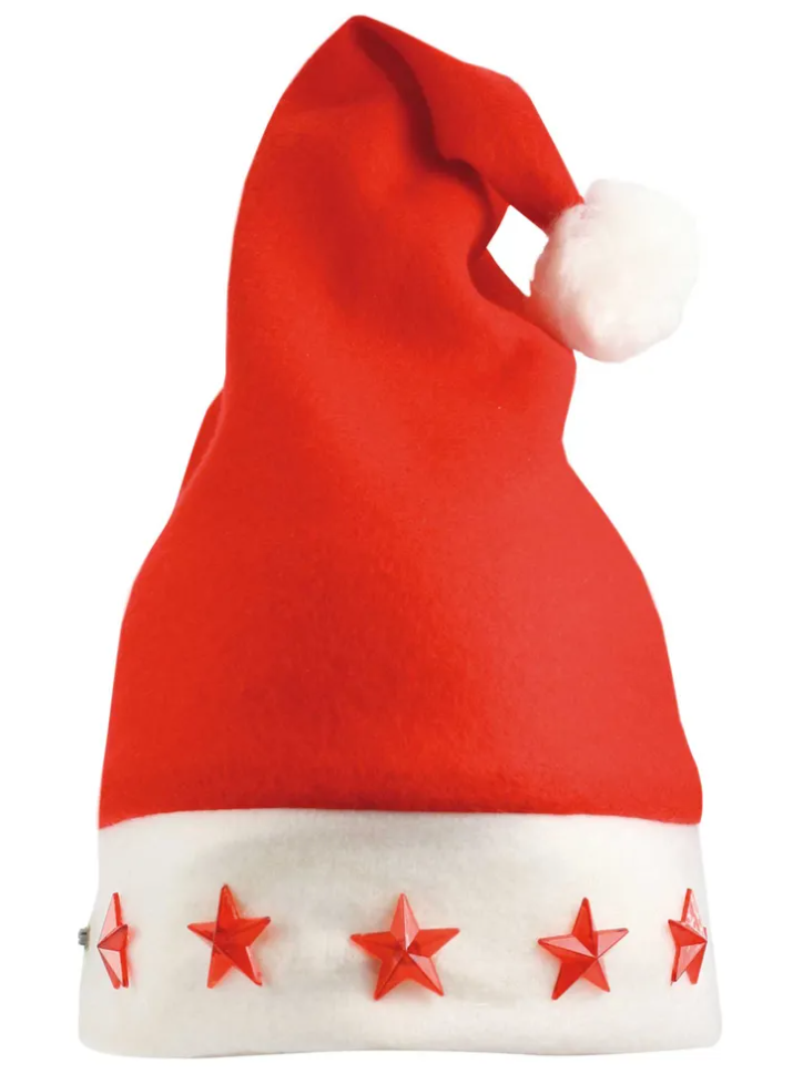 Kerstmuts met 5 lichtjes bedrukken met logo