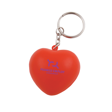 Anti-stress Hart met sleutelhanger bedrukken met logo