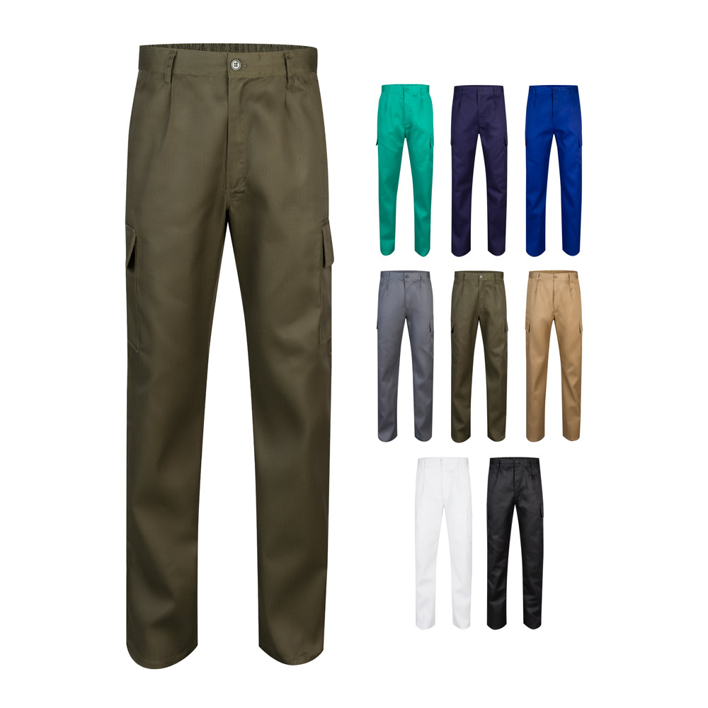 VL AINE. Multi-pocket keperstof broek (190g/m²), van katoen (20%) en polyester (80%) bedrukken met logo