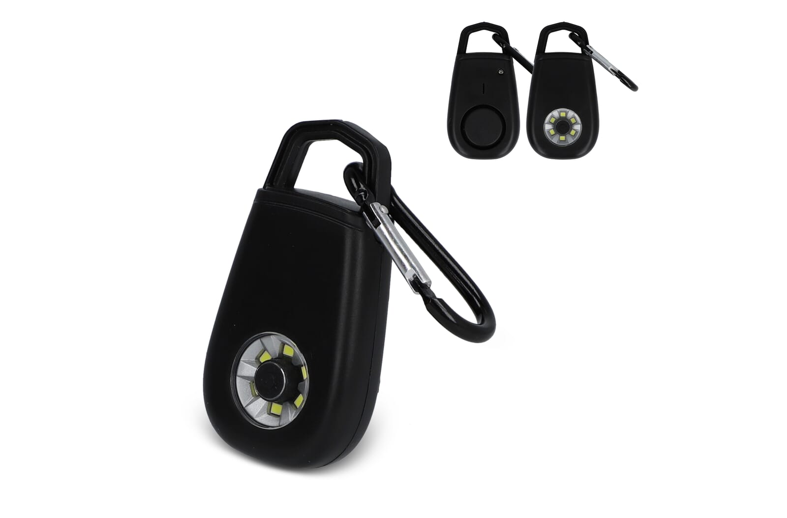 Persoonlijk alarm sleutelhanger gerecycled materiaal bedrukken met logo