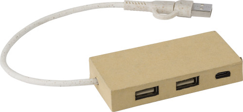 GillamAluminium en gerecycled papier USB-hub  bedrukken met logo