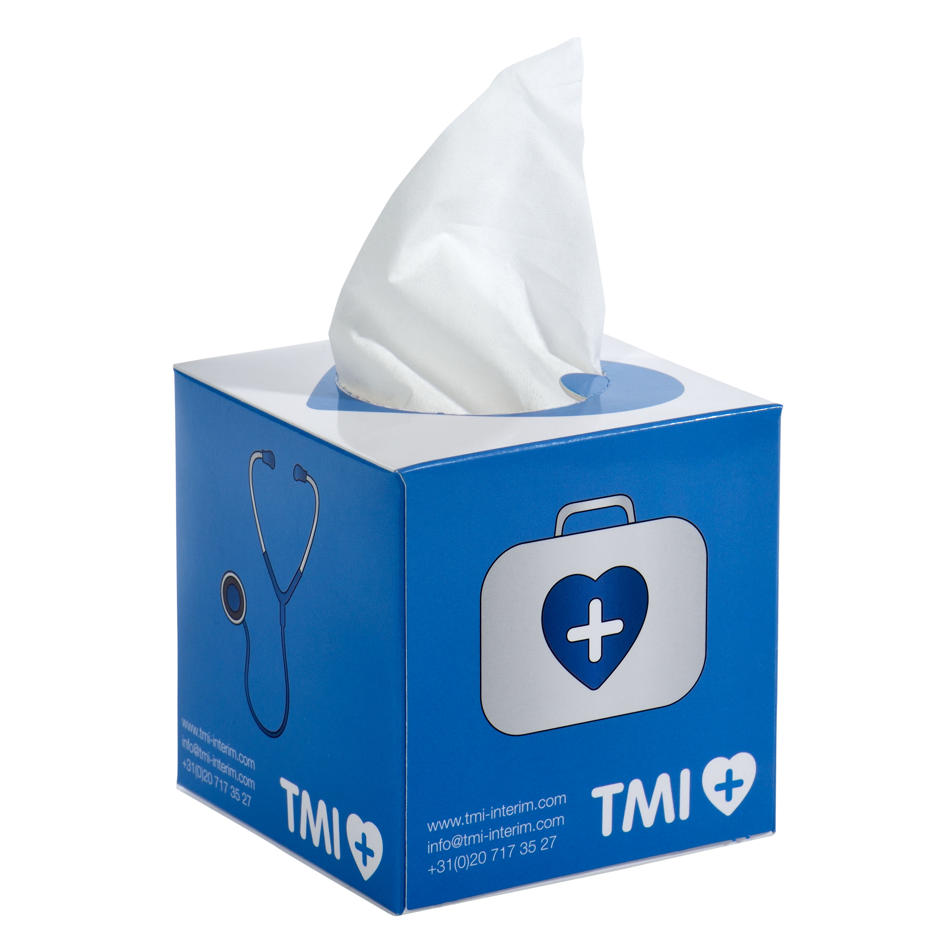 Tissue kubusbox bedrukken met logo
