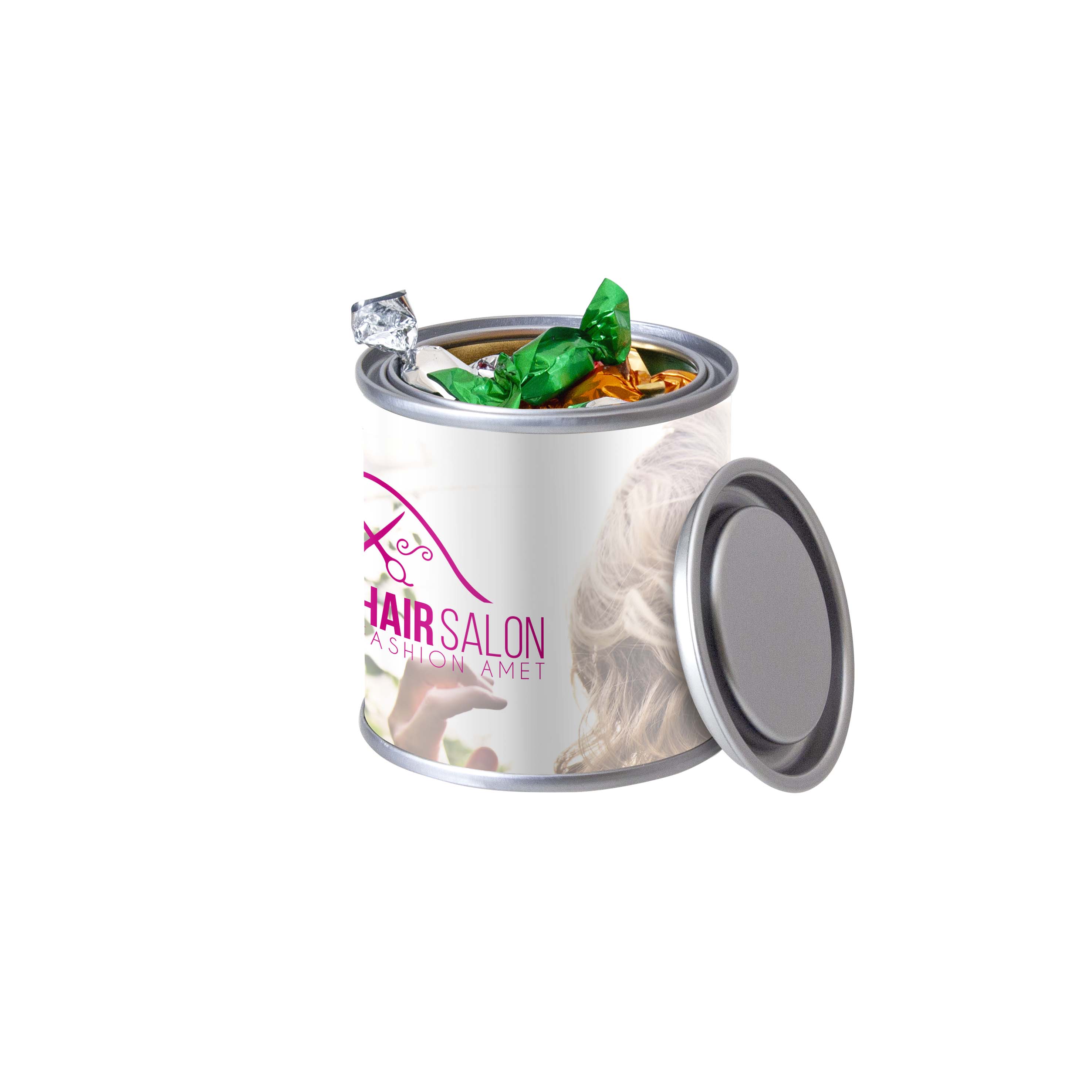 Verfblikje met zuurtjes
 bedrukken met logo