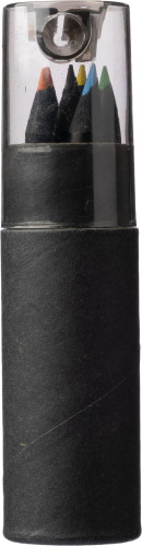 Gerecyclede kartonnen kleurpotloden set Beate bedrukken met logo