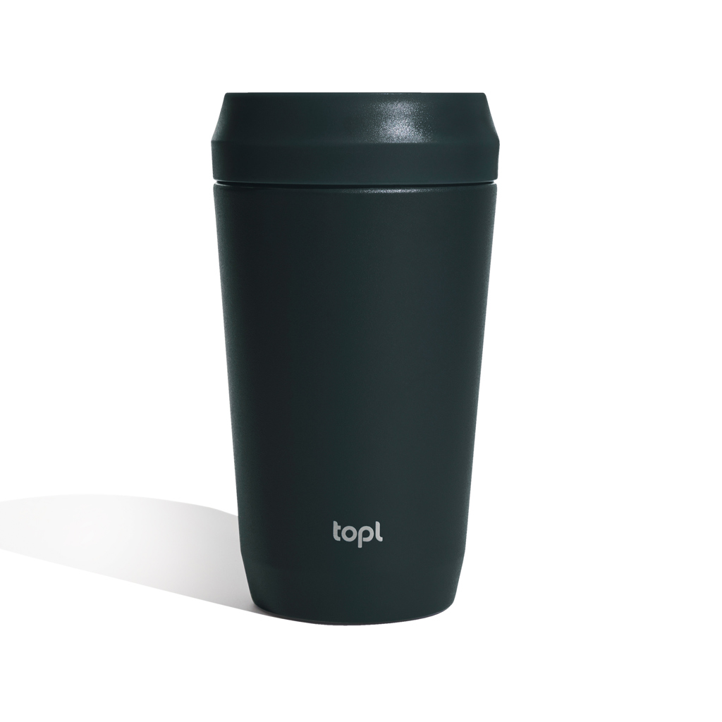 Topl Recycled RVS To Go beker gepatenteerd 360 Lid 354ml bedrukken met logo