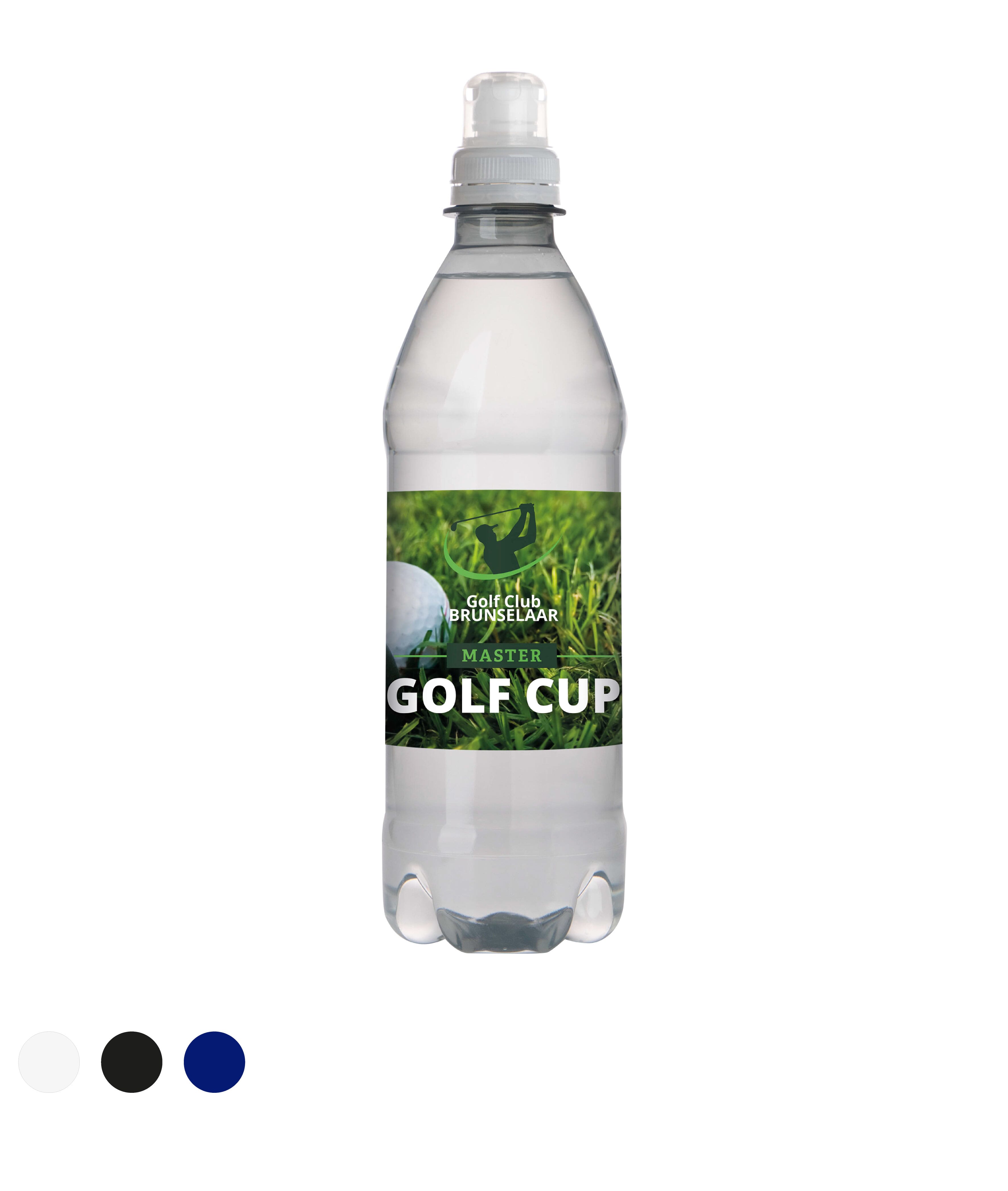 Bronwater 500 ml met sportdop bedrukken met logo