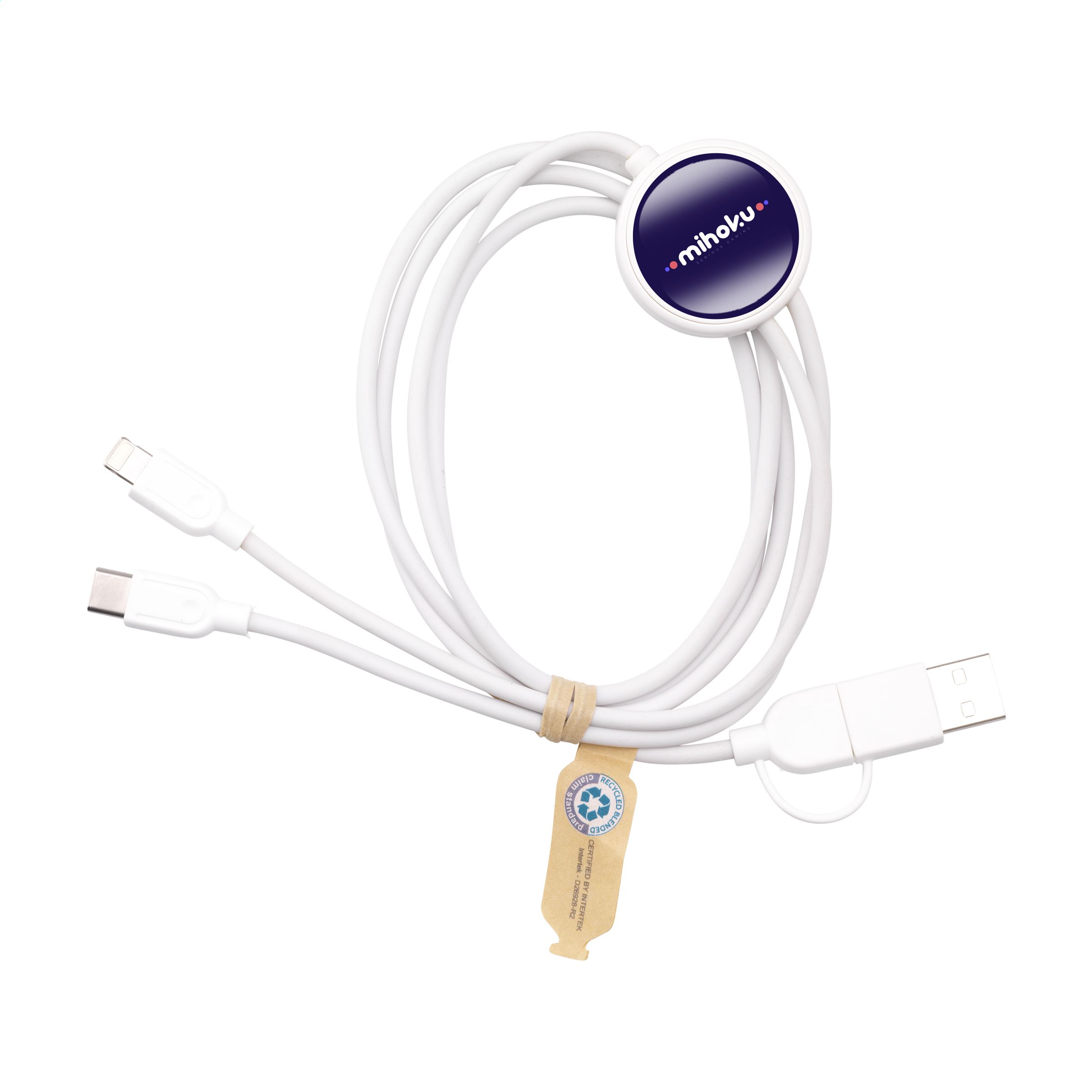 Charging Cable RCS Recycled ABS-TPE oplaadkabel bedrukken met logo