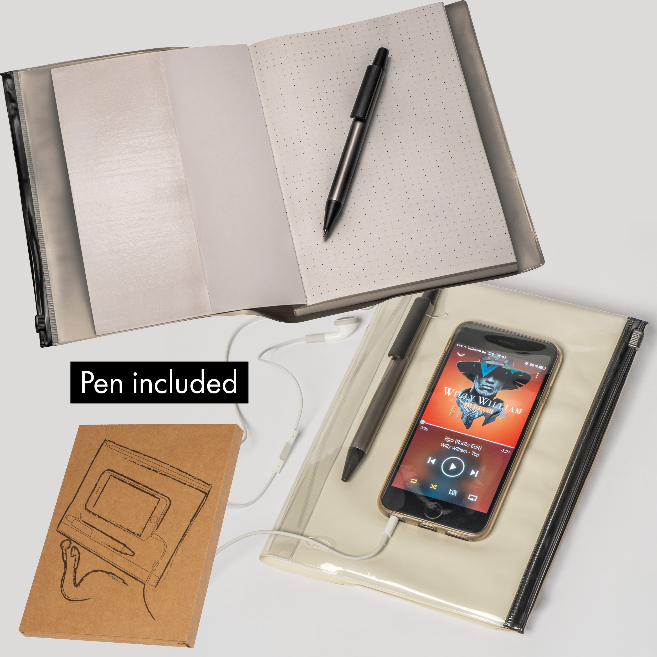 Niakwa A4 notitieboek met pen bedrukken met logo