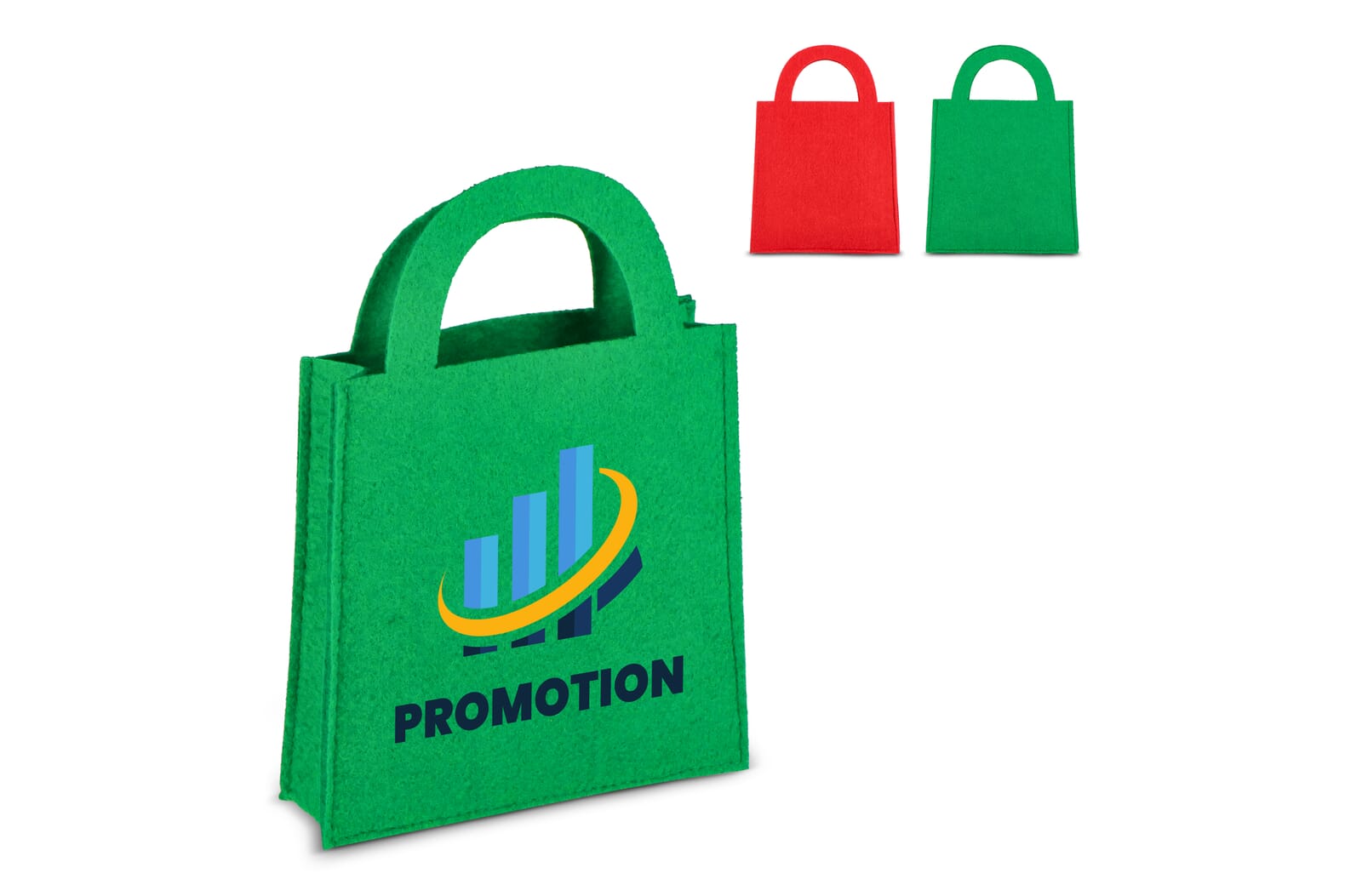 Vilten geschenktasje 15x21cm bedrukken met logo