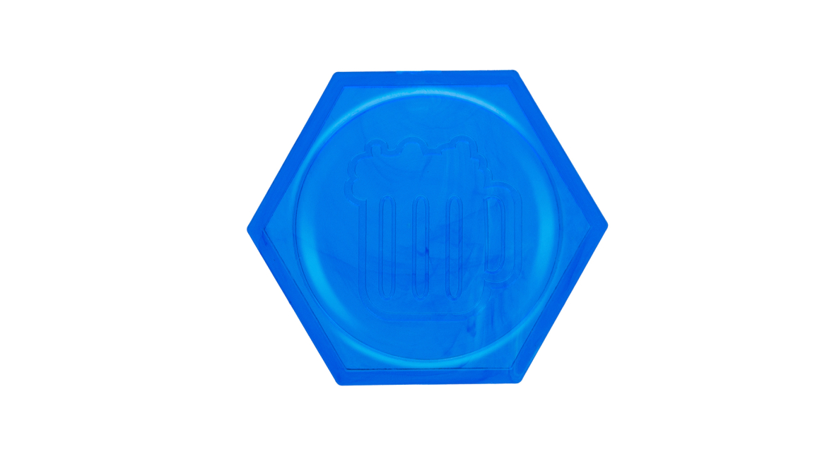 Engraved plastic coins hexagon bedrukken met logo