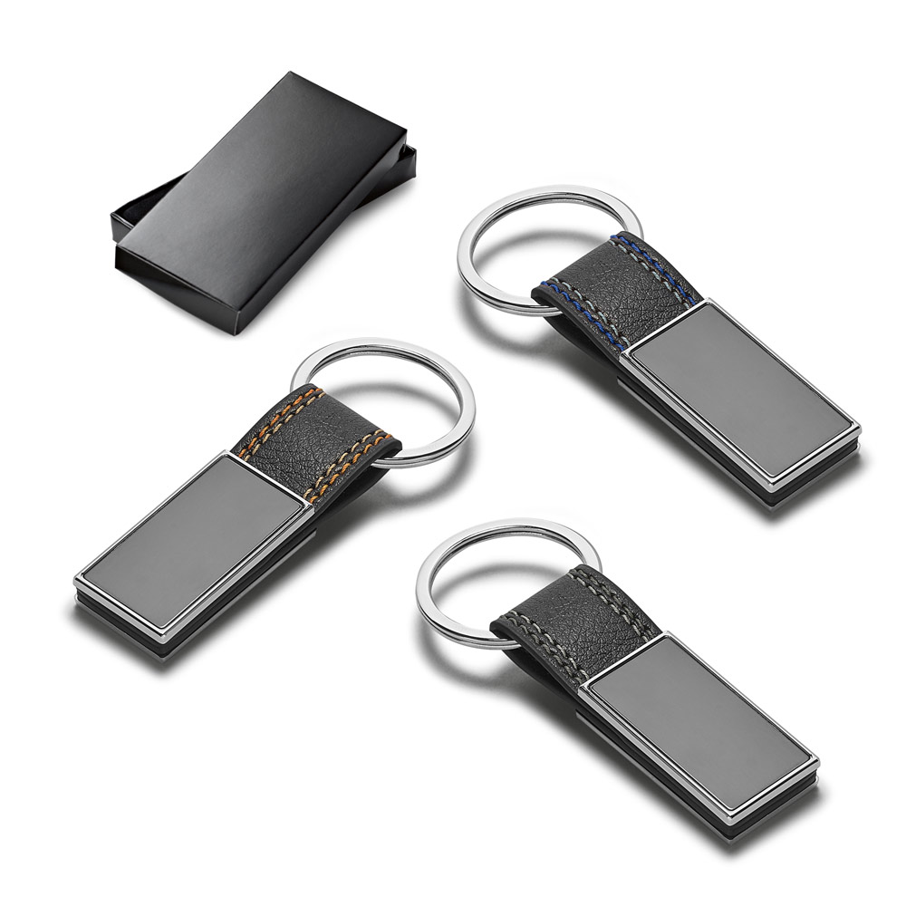 BALE. Sleutelhanger in metaal en PU bedrukken met logo