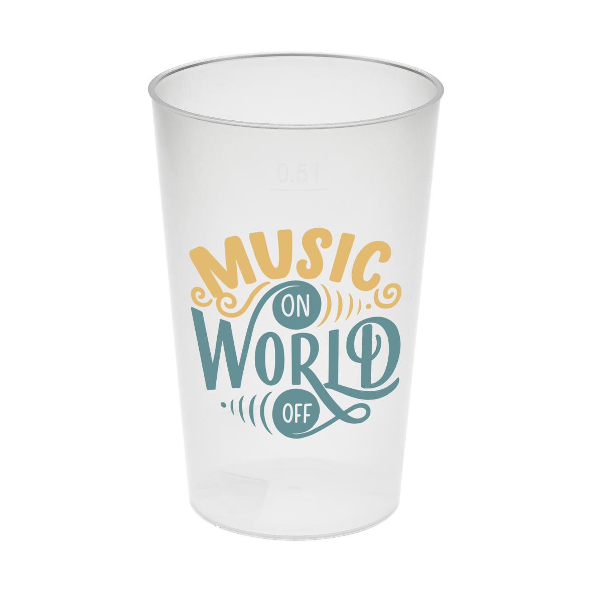 Kunststof drinkbeker (500 ml) bedrukken met logo