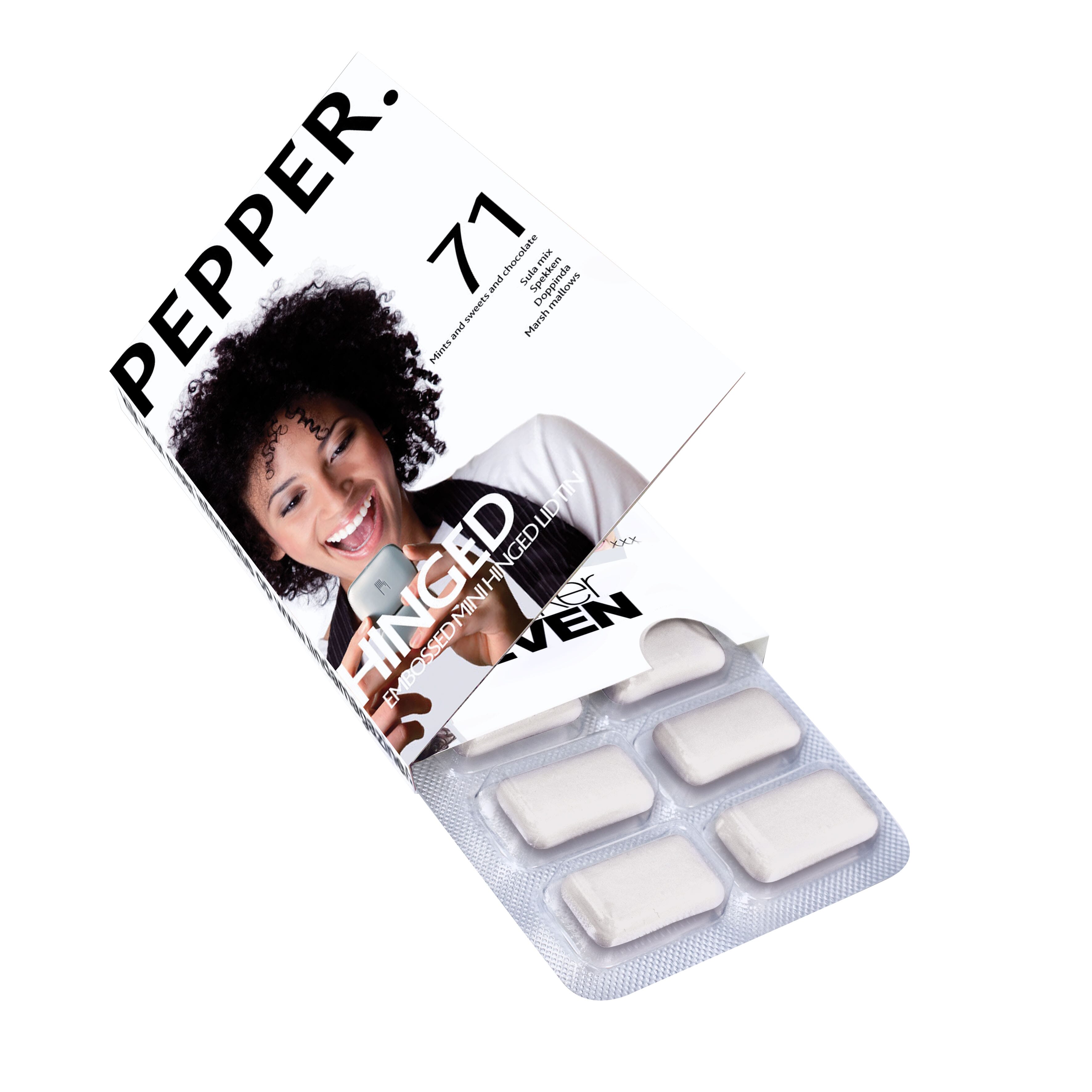 Kauwgomblister met flap bedrukken met logo