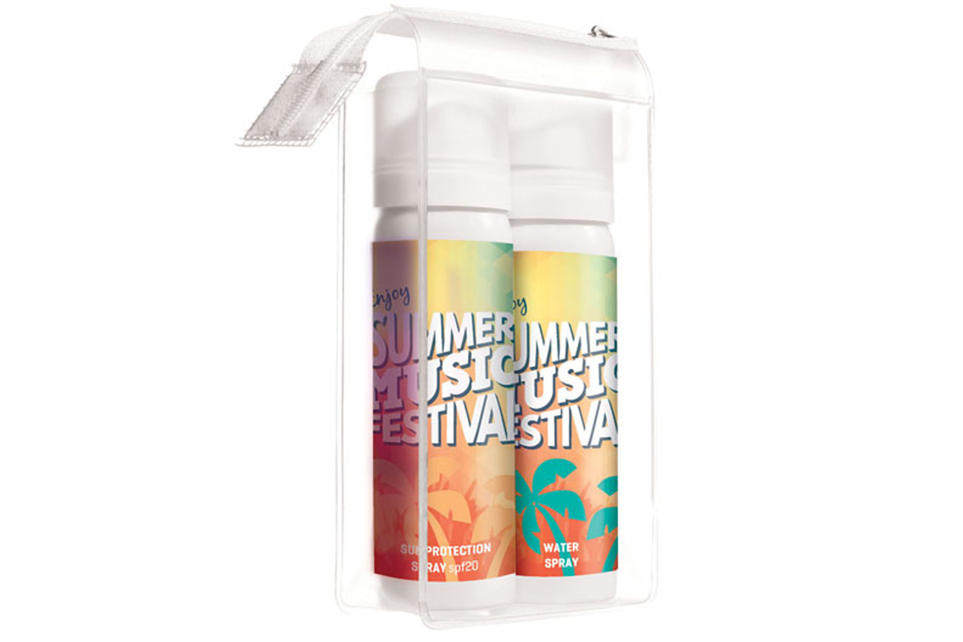 Sky Set zonnebrandspray & waterspray bedrukken met logo