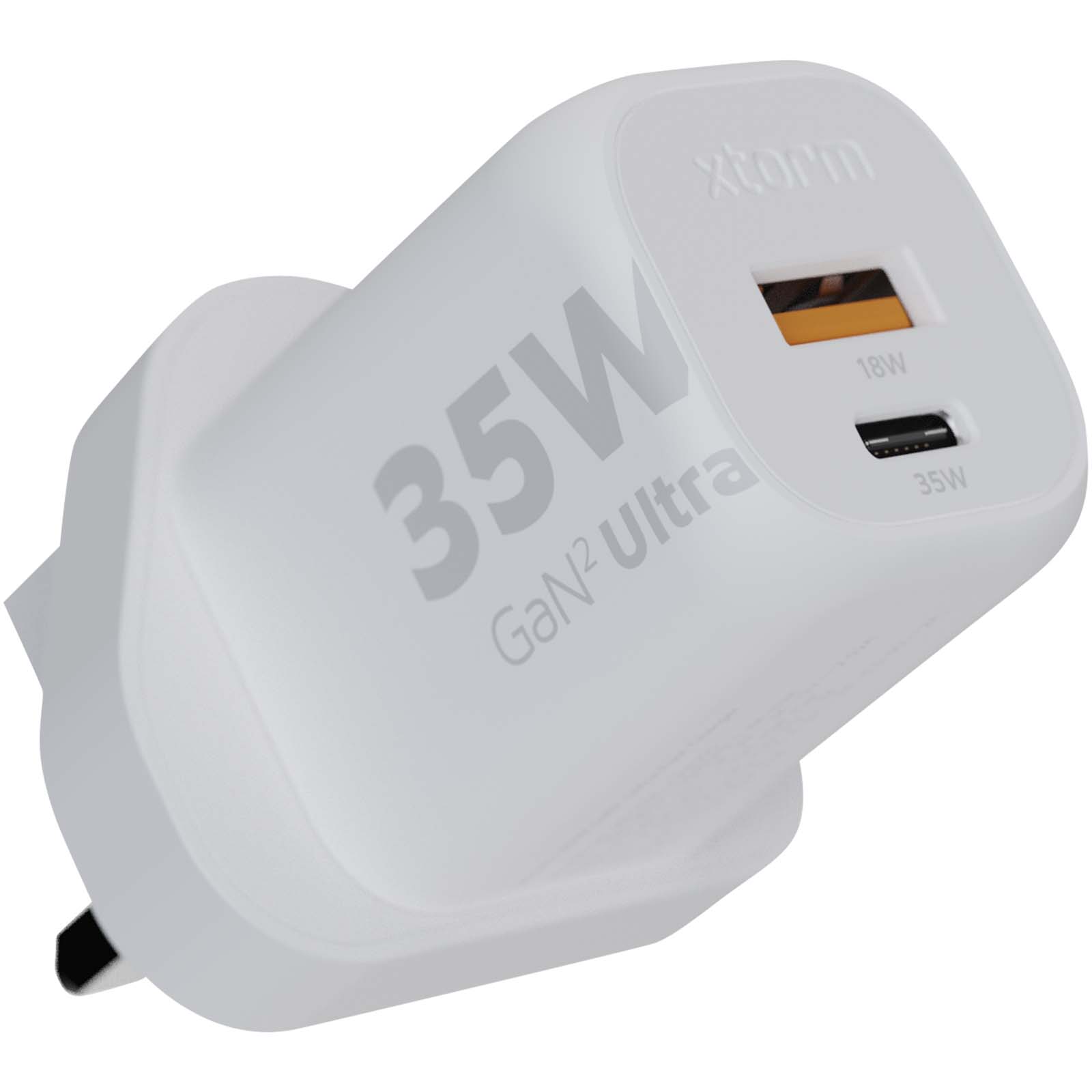 Xtorm XEC035 GaN² Ultra wandoplader 35 W met UK stekker bedrukken met logo