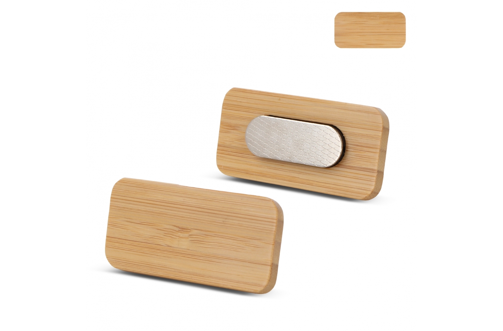 Adak bamboe badge met magneet bedrukken met logo