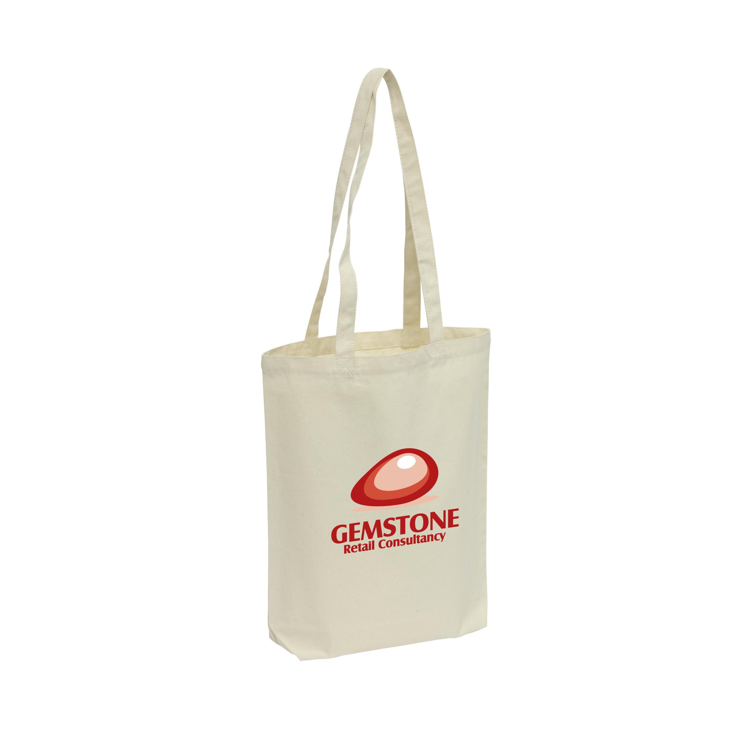 CanvasBag draagtas met lange hengsels (270 g/m²) bedrukken met logo