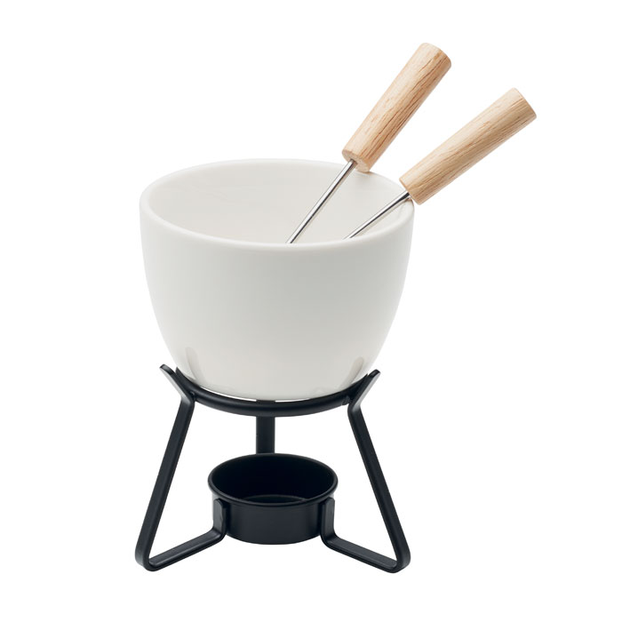 Keramische fondueset 240ml bedrukken met logo