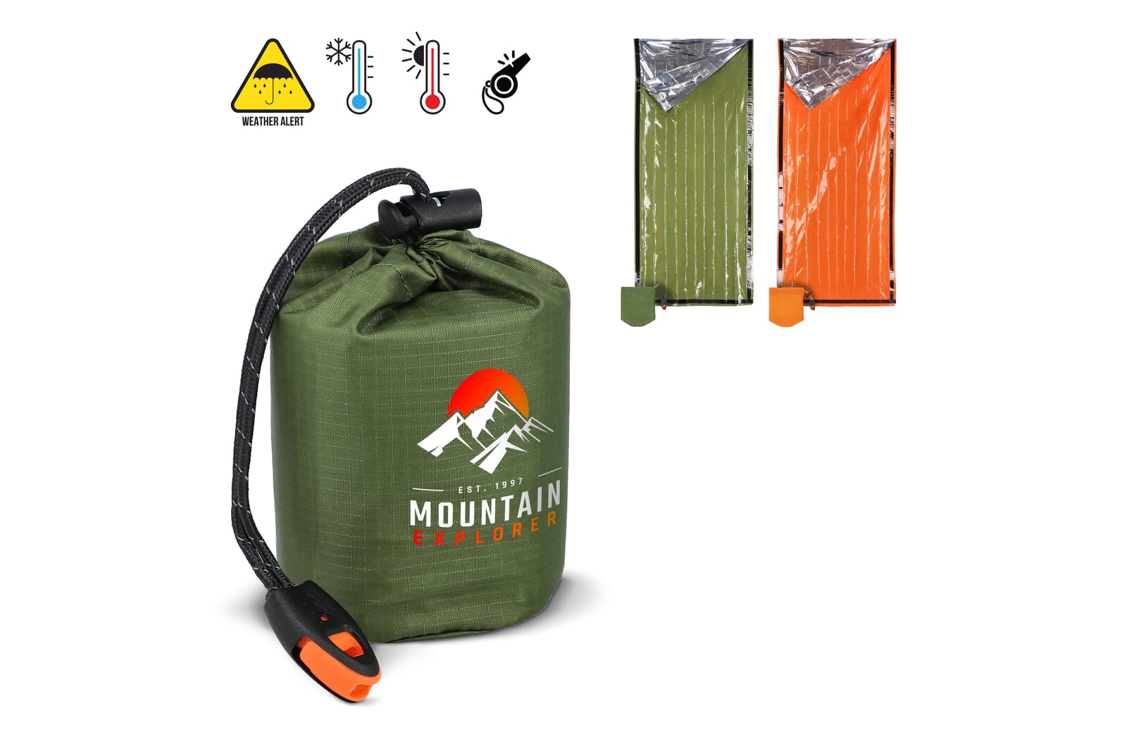 Outdoor Survival Nood-thermoslaapzak bedrukken met logo