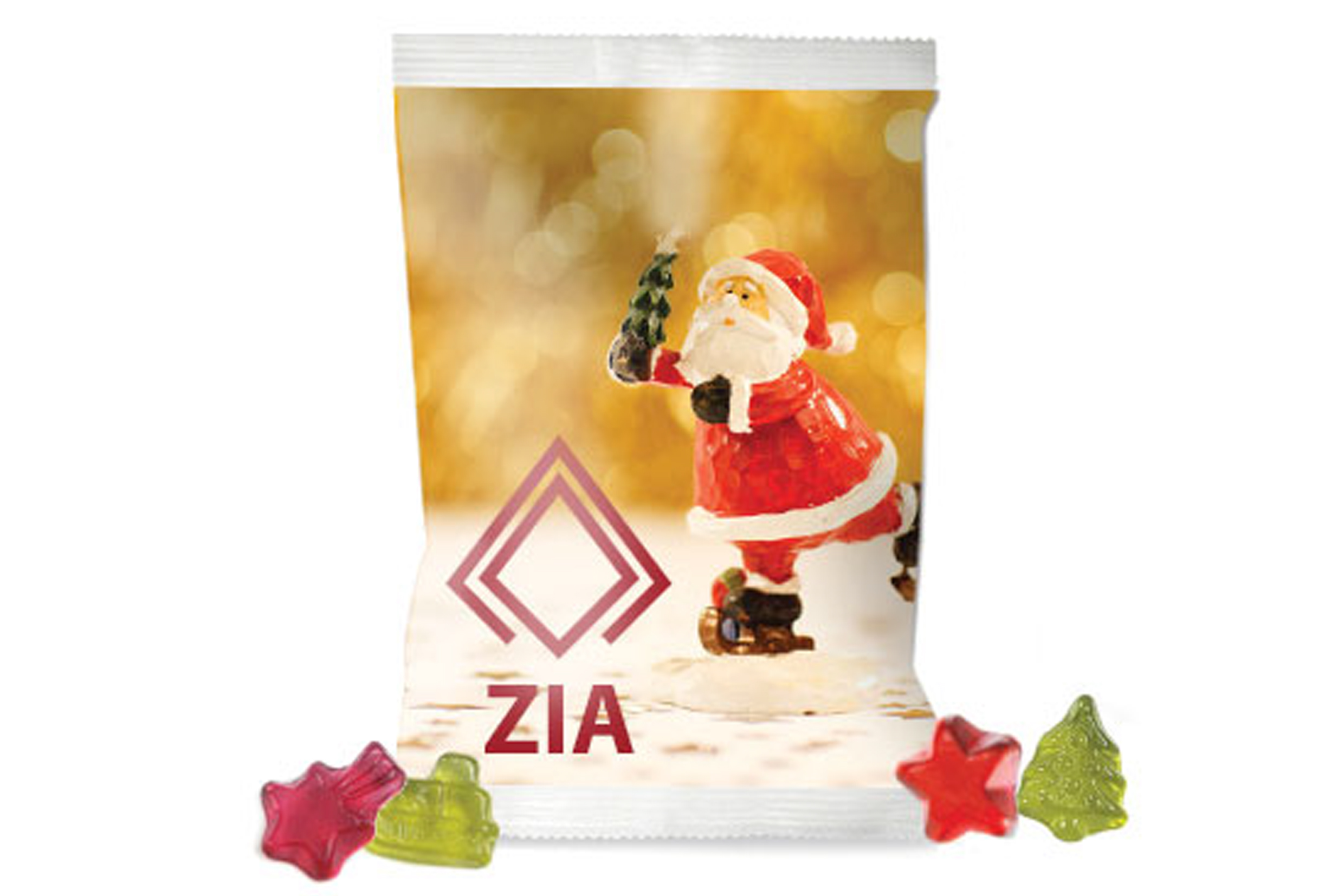Vruchtengummies kerst bedrukken met logo