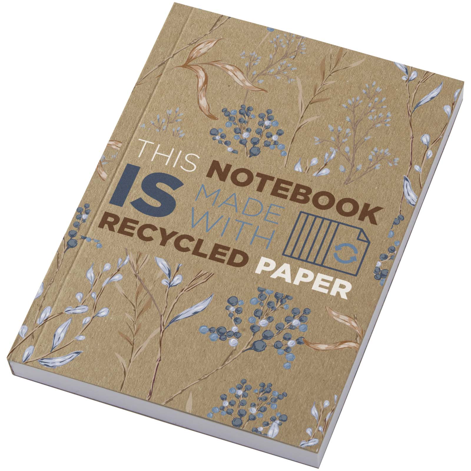 Novella Austen A6 gerecycled notitieboek met zachte cover, 100 vellen bedrukken met logo