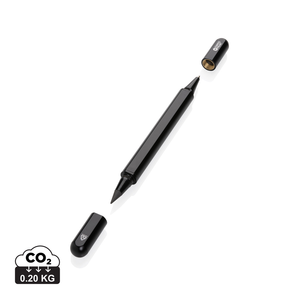 Swiss Peak Storm RCS gerecycled aluminium duo pen bedrukken met logo