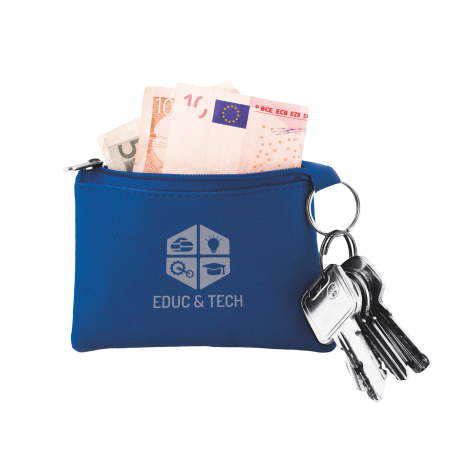 Sleuteltasje met rits polyester 600D bedrukken met logo