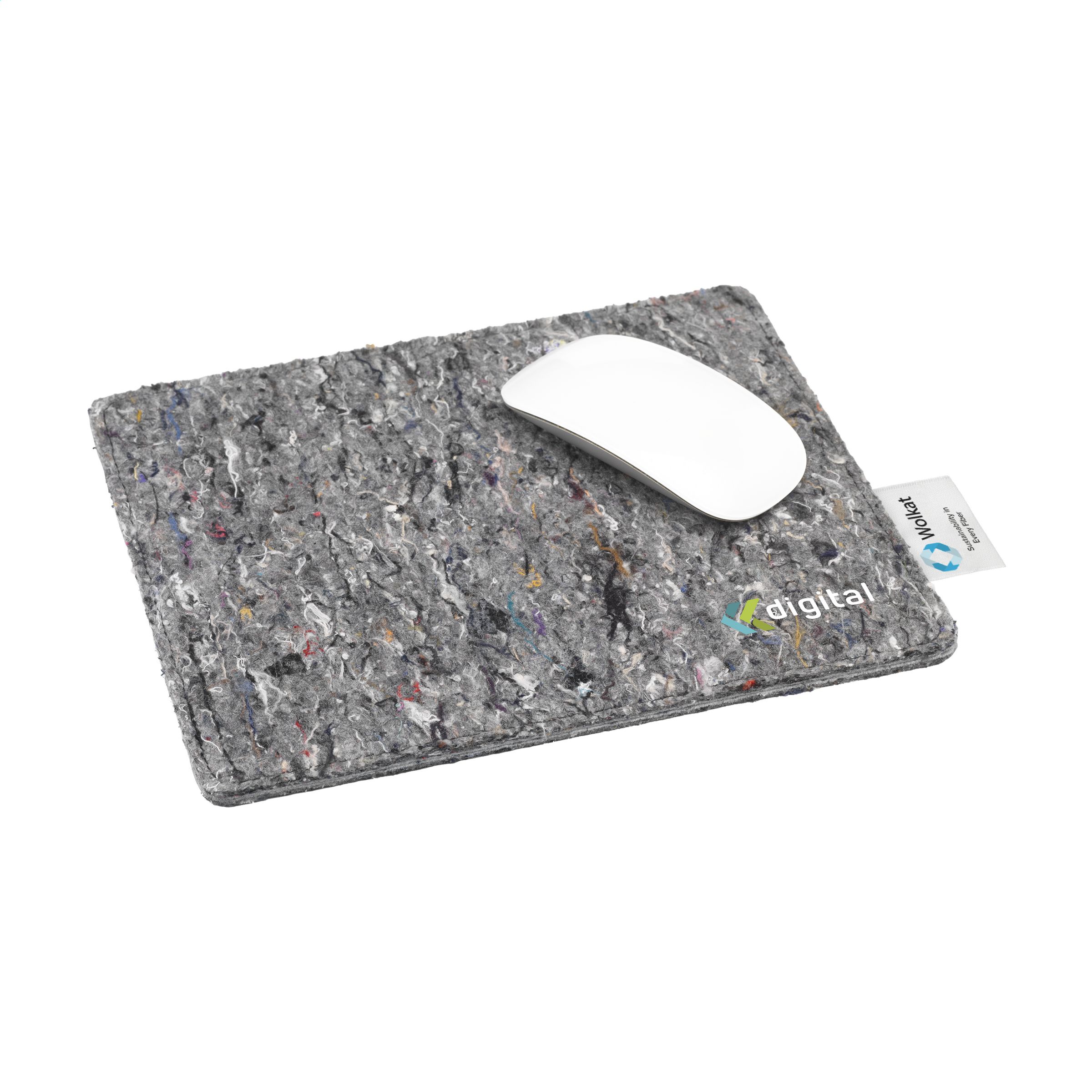 Wolkat Tanger Recycled Textile Mousepad muismat bedrukken met logo